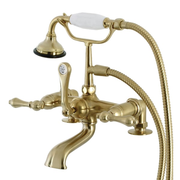 Kingston Brass AE203T7 7-Inch Tub Faucet with Hand Shower, Brushed Brass AE203T7 - main